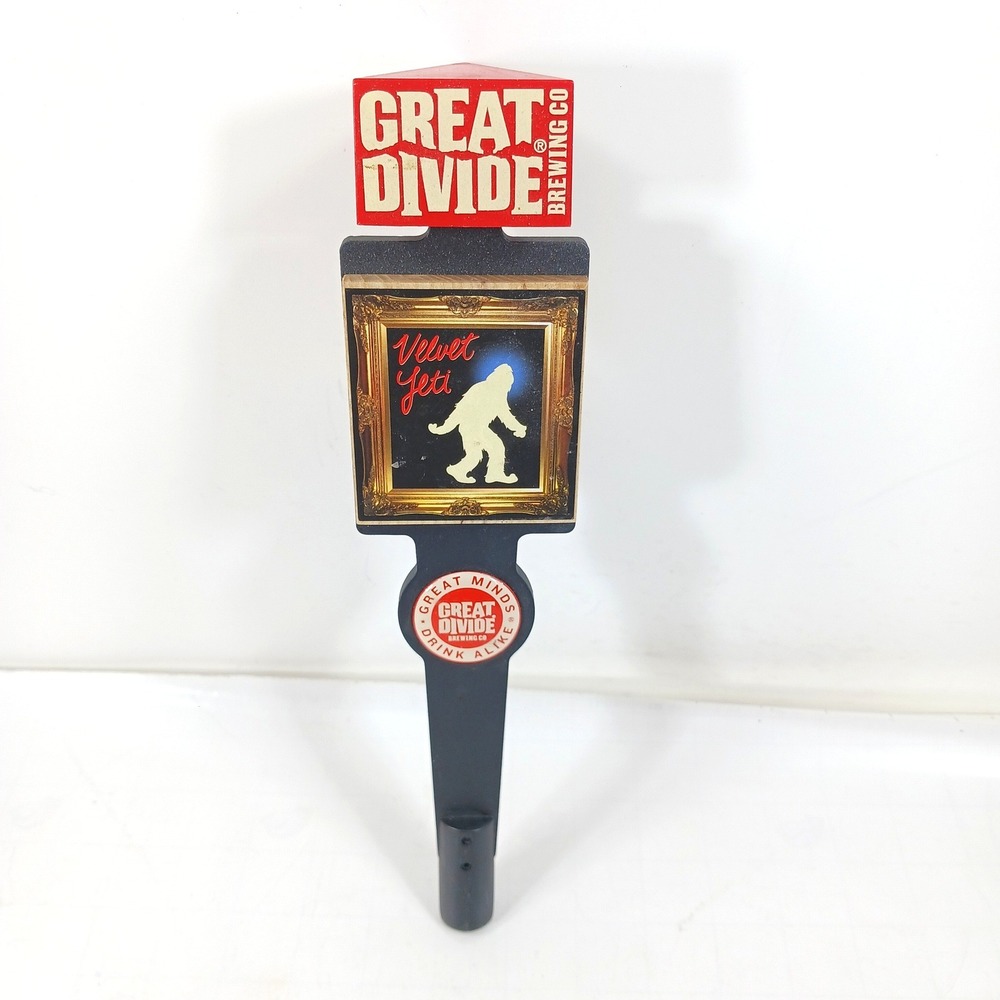 Great Divide Brewing Co Velvet Yeti Beer Tap Handle Black Red 11.5 Inch